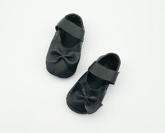 Mary-Jane Soft Sole - Black with Bow