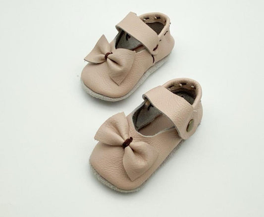 Mary-Jane Soft Sole - Pink with Bow