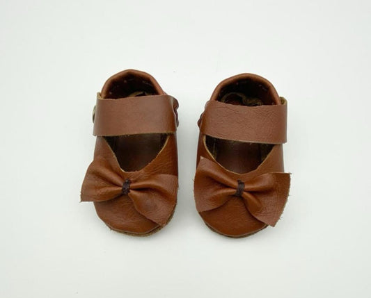 Mary-Jane Soft Sole - Tan with Bow