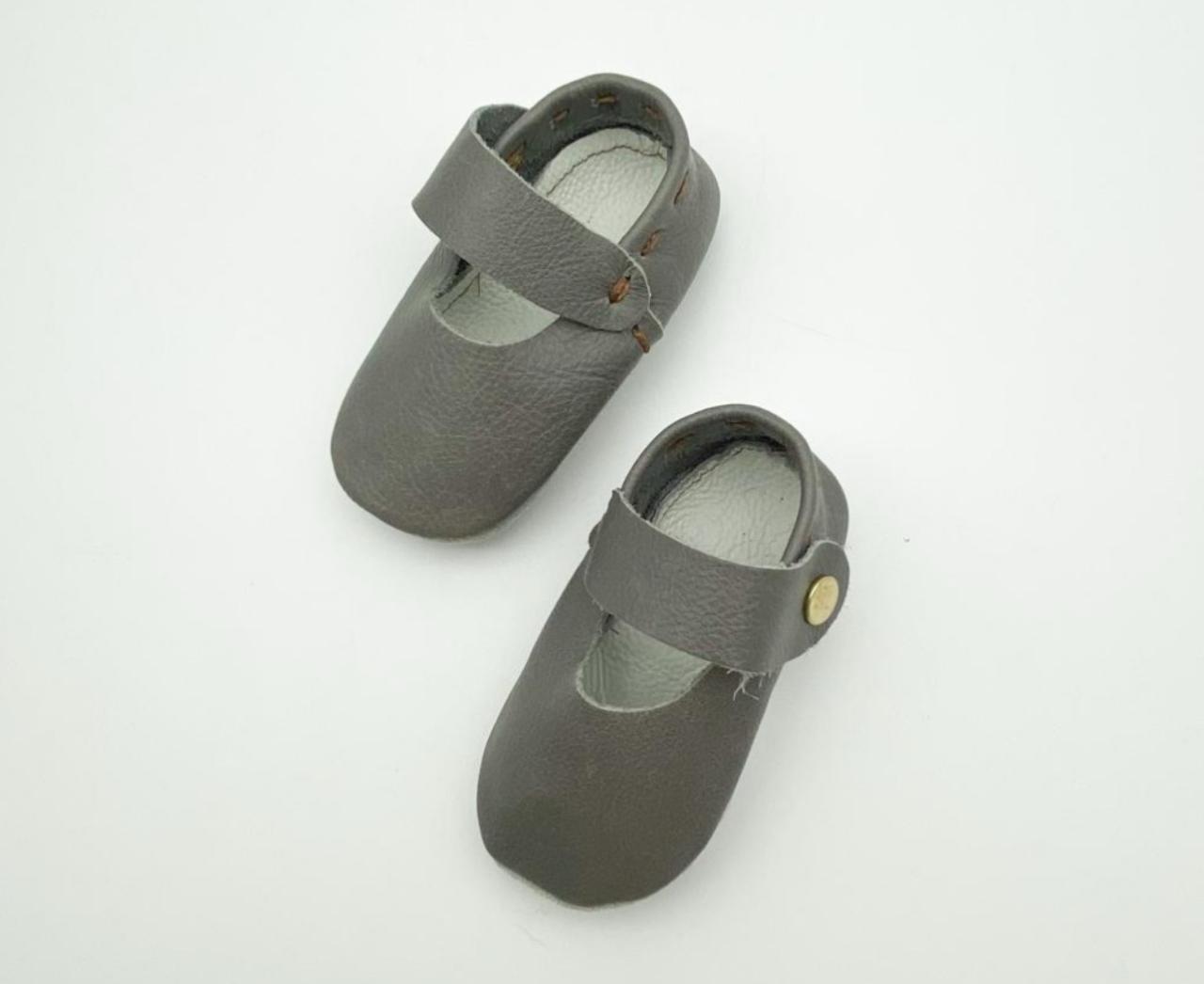 Plain Mary-Jane Soft Sole - Grey