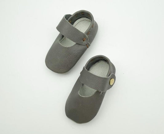 Plain Mary-Jane Soft Sole - Grey
