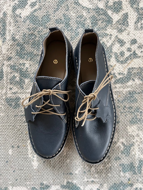 Women Low Cut 100% Leather Vellie Navy