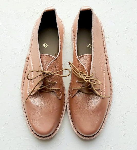 Women Low Cut 100% Leather Vellie Rose Gold