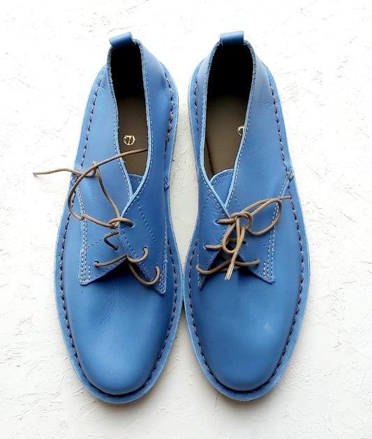 Women Low Cut 100% Leather Vellie Blue