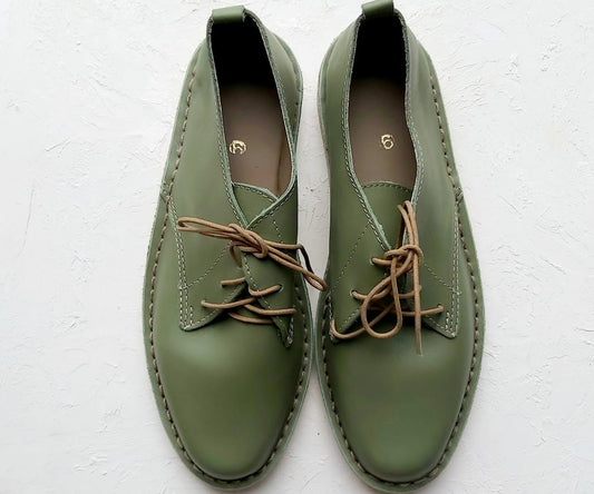 Women Low Cut 100% Leather Vellie Olive